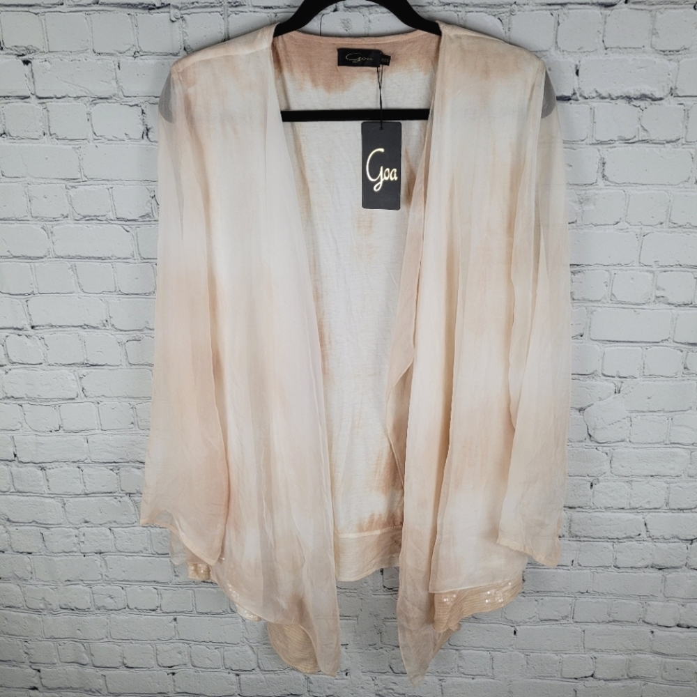 Goa Sheer Long Sleeve Waterfall Cardigan